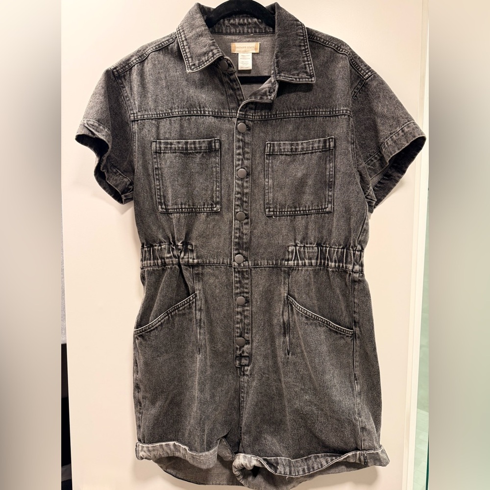 Altar'd State Gray Denim Jumpsuit